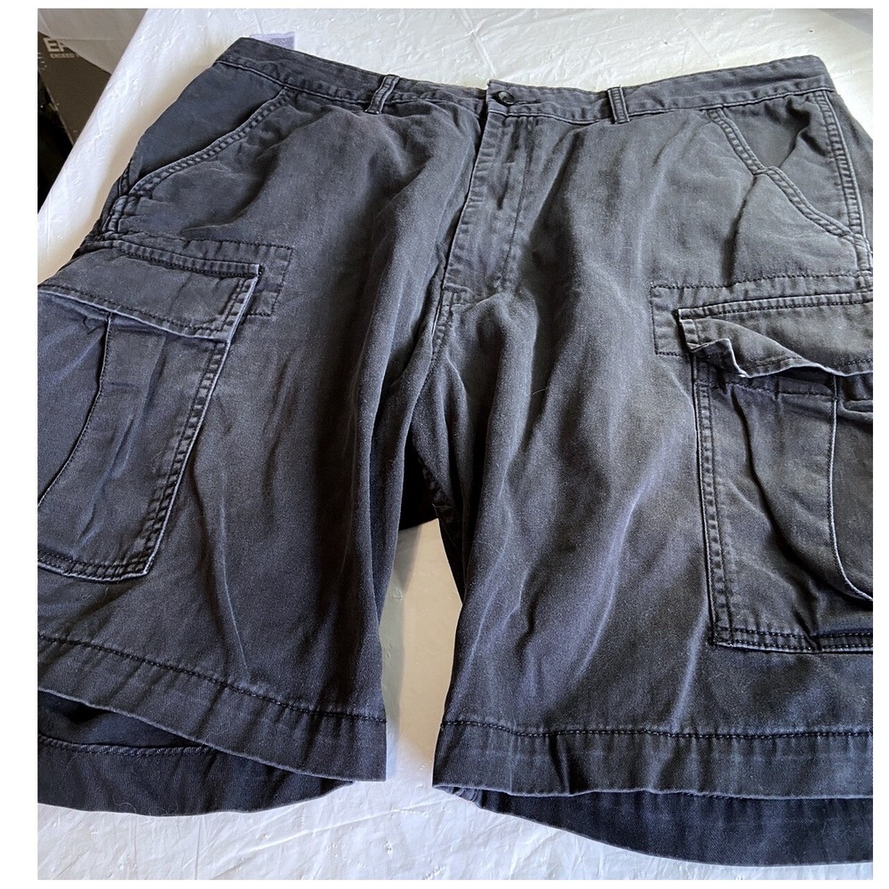 Levi Strauss Mens Cargo Shorts Faded Black Charcoal Utility Twill Pockets 40